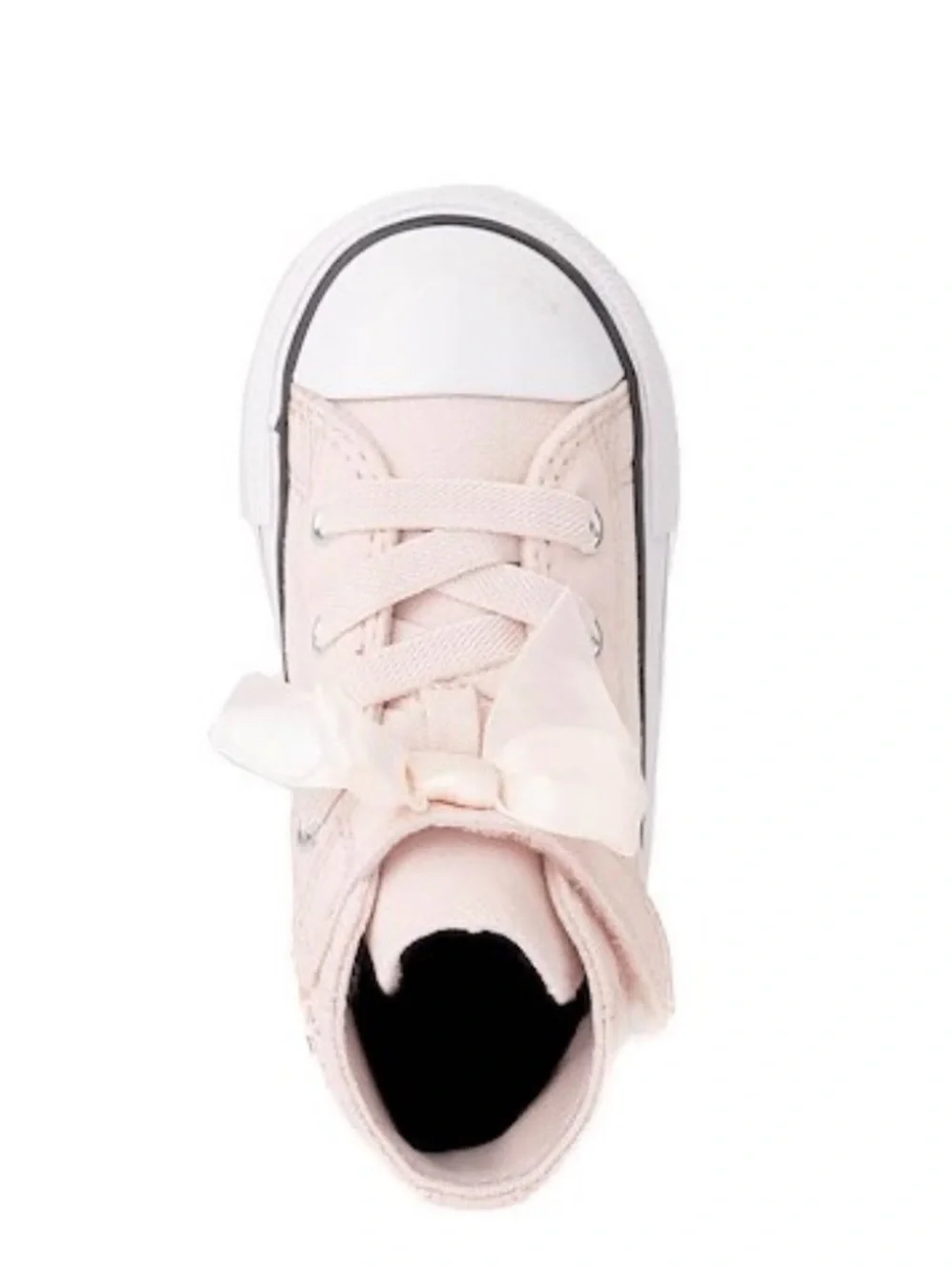Converse Kids Light Pink High-Top Canvas Sneakers with Bow Accent